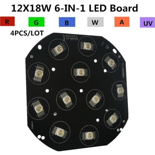 4PCS/ 12X18W led par lamp beads, RGBWA UV LED Board Professional stage light led light source