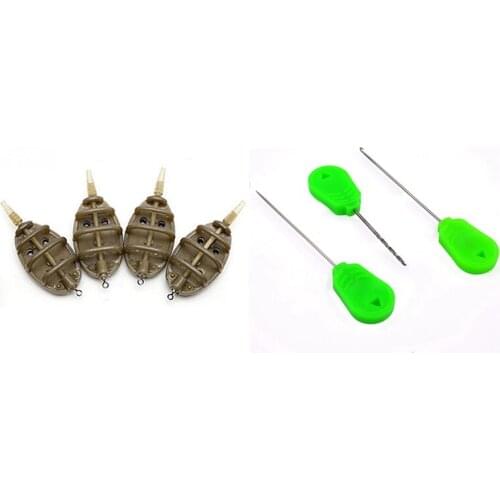 5 Pcs Plastic Inline Method Feeder & 3 Pcs Wholesale Bait Needle Tool