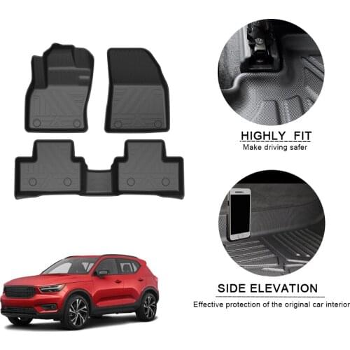 Car Floor Mats For Volvo XC40 2020-2021 TPE Non-Slip Foot Pad Waterproof Rubber Carpets Auto Automobile Interior Accessories