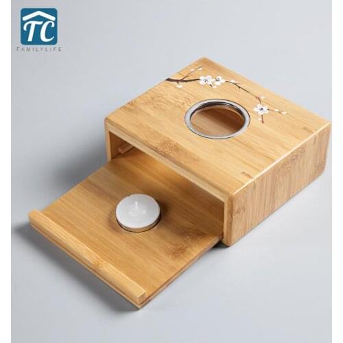 Bamboo Tea Warmer Candle Heating Holder Japanese-style Thermostat Wine Temperature Base Teapot Heater Tea Pot Stove Insulation