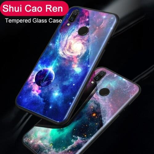 Luxury Glass Case For Huawei Nova 2 Plus 2i 2S Starry Sky Space Back Cover For Huawei Nova Plus / Nova 3 3i 3E Bag Coque