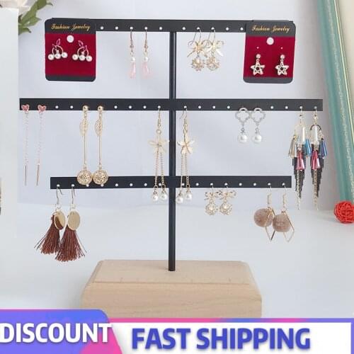 Black & White Earrings Jewelry Display Rack Stand Organizer Holder Case Necklace Ornament Hanger