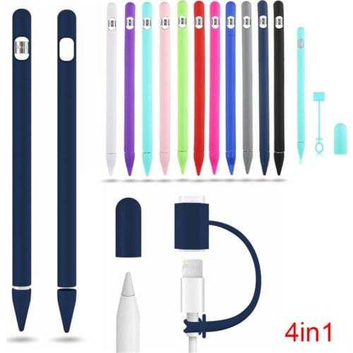 1Set Colorful Silicone Case Nib Wrap Tip Holder Connector Strap Phone Pen Protective Sleeve Cover For Apple iPad Pro Touch Pen