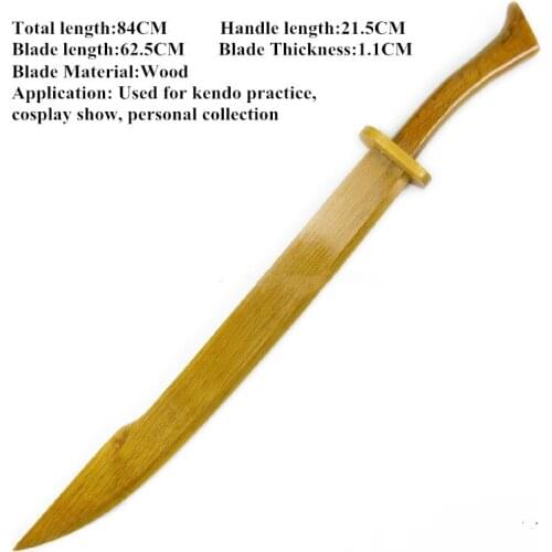 Wood Swords Fencing Practice Wooden Sword Cos Anime Television Performance Props Martial Arts Taichi Swords Cosplay Props