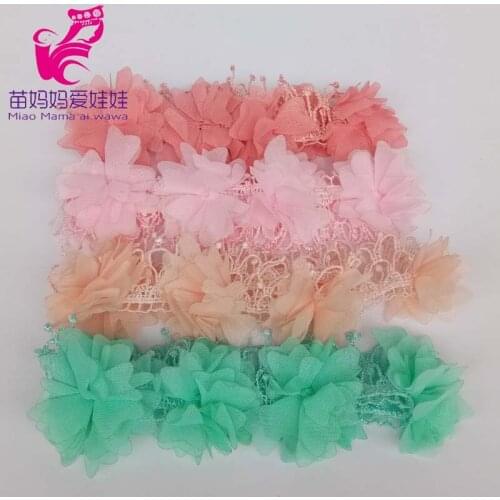 Baby doll head flowers accessories 18 inch girl doll flower headband girl gifts