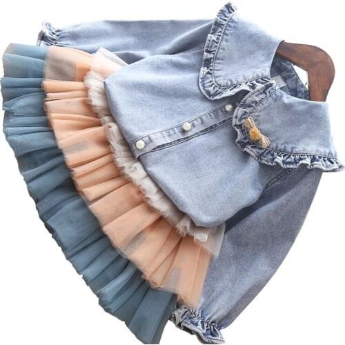 Children Clothing 2019 Autumn Toddler Girls Clothes Denim Shirt+Skirt 2pcs Outfit Suit for Girls Clothing Sets Kids Clothes