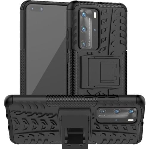 For Huawei P40 Case Luxury PC + TPU Back Cover Stand Armor ShockProof Case For Huawei P40 Pro P40 P 40 P40Pro Phone Cases