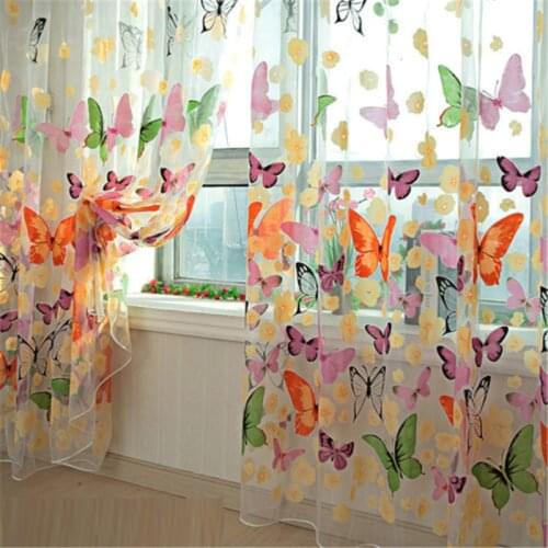 Faroot Hot Sale Curtains Window Panel Room Divider Tulle Curtain for Living Room Bedroom 200cm x 100 cm