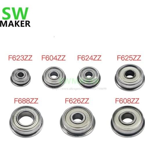 SWMAKER 5pcs flange bushing ball steel bearings F688ZZ F604ZZ F606ZZ F623ZZ F624ZZ F625ZZ DIY 3D printer