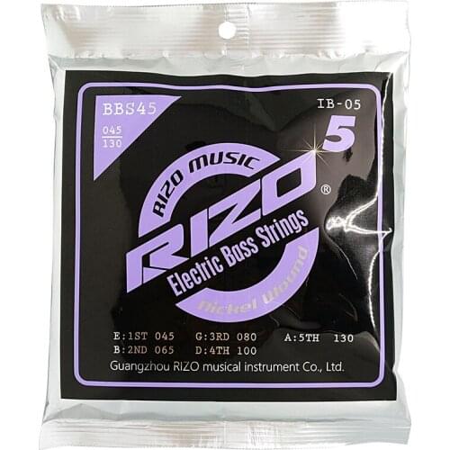 1 Set RIZO IB-04(045-100) /IB-05(045-130) Electric Bass String Nickel wound Hexangular steel core Guitar accessories