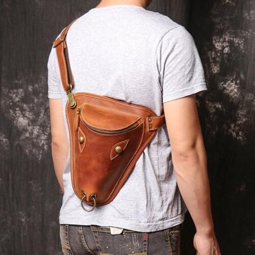 High Quality Waist Bag Men Leather Fanny Pack Chest Bag Male Casual Belt Bags Sling Crossbody Bum Bag Belly Waist Packs