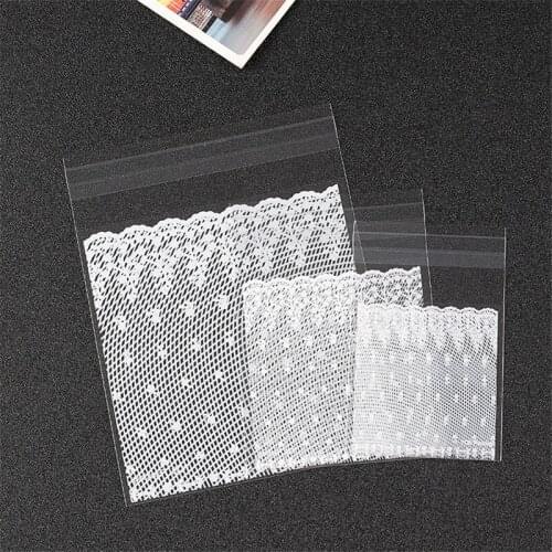 Lace pattern Candy Bag 100pcs/set 4 size cheap gift boxes Cookie Box Self Adhesive Gift box birthday Party Wedding decoration