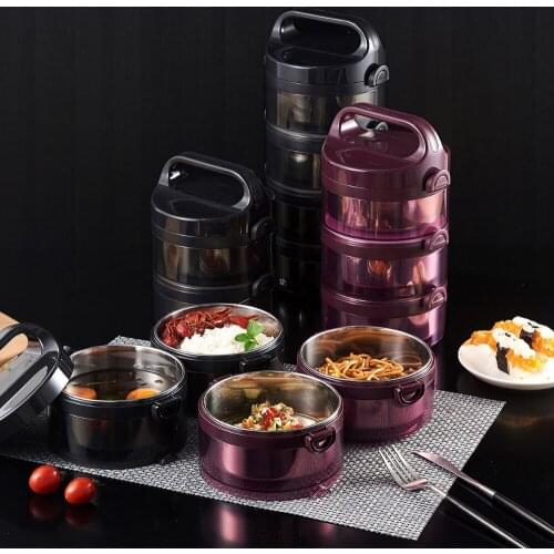 Multi-layer Heat Preservation Lunch Box Business Thermos Bento Boxes Food Storage Container Stainless Steel School Office