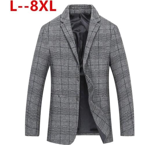 Plus size 10XL 8XL 6XL 5XL 4XL new 2020 men checked blazer Cultivate ones morality plaid blazer business and leisure blazer