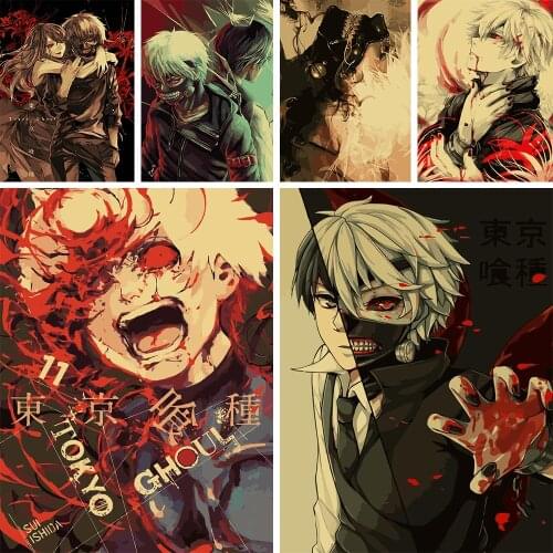 DIY Painting By Numbers Japanese Manga Tokyo Ghoul Home Art Decoration Frameless Poster Adult Hand Painted Oil Painting