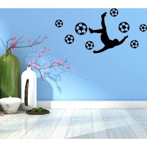 Cartoon Football soccer Wall Sticker Pvc Removable For Living Room Bedroom Waterproof Wall Art Decal
