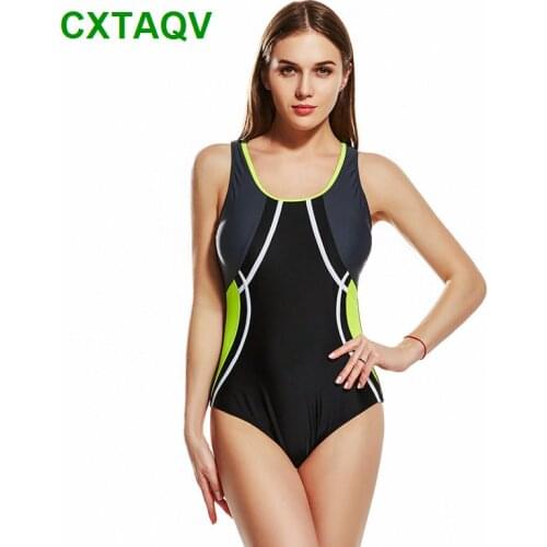 Factory Outlet Plus Size 3XL Swimsuit High Elastic Patchworks Swimwear Slim Cut Professional One-piece Beach Surfing Suit 2018