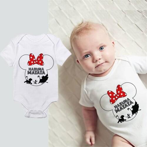 Baby Clothes Unisex Newborn Boy Bodysuits roupas de bebes Mickey Simba Printed Baby Girls Toddler Jumpsuits Baby Clothing
