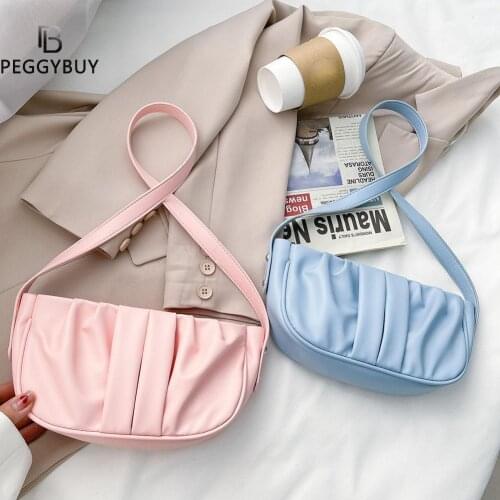 Solid color Pleated Tote bag 2021 fashion new high-quality leather Womens Designer Handbag Chain Shoulder Messenger Bag