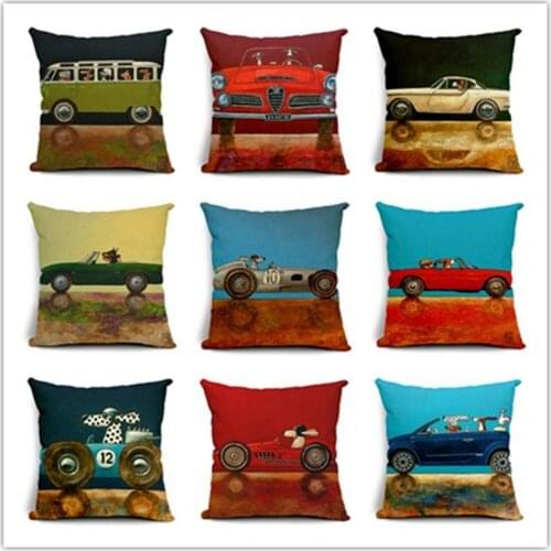 Creative Funny Dog Pattern Cotton Linen Pillowcase Cushion Cover For Home Decor 45cmX45cm