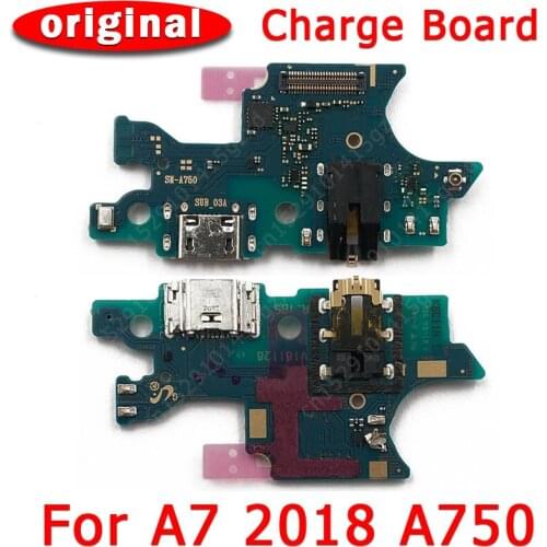 Original Charge Board For Samsung Galaxy A7 2018 A750 Charging Port USB PCB Dock Connector Flex Cable Replacement Spare parts