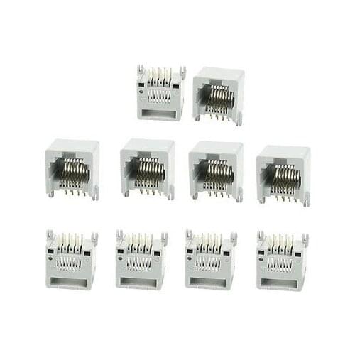 Gray Plastic RJ45 8P8C Modular Jacks Connectors for LAN Network 10pcs