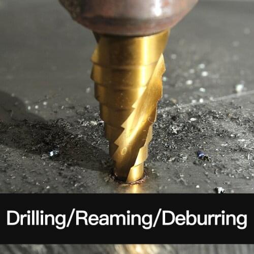 1 / set of triangular and hexagonal handle step drill tower pagoda metal cutter bit useful drill bit 12 spiral groove plate hole