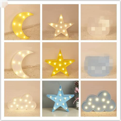 Moon Light Star Cloud Cat Shape Led Lamp Party Decoration Festival Activity Five Pointed Modeling