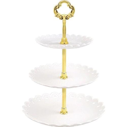 High Quality 3-Tier Fruit Basket Holder Portable Countertop Serving Tray Display Platter For Desserts Snacks Candies