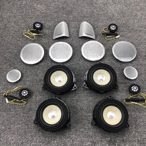 Car speaker tweeter protective cover silver car speaker cover trim aluminum car tweeter cover for bmw f15 f16 x5 x6 sticker