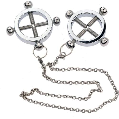 Stainless Steel Nipple Clamps Adjustable Screws Non-Piercing Circle Nipple Corrector Masturbation SM Fetish Sex Toys For Coup L1