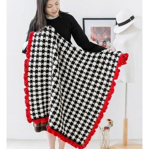 100*100cm Custom Hand-knitted Blankets Handmade Yarn Crochet Quilt Sofa Decoration Best Gift For Lovers Friends