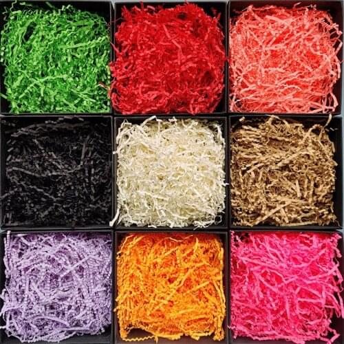 1000g/Bag Color Raffia Paper Silk Fold Wavy Shredded Paper Gift Box Filler Kraft Lafite Rugosa Craft Paper Wedding Decor