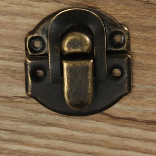 12pcs/lot Bronze Iron Latch Decorative Jewelry Gift Wine Wooden Box Suitcase Case Hasp Latch Hook 30x30MM