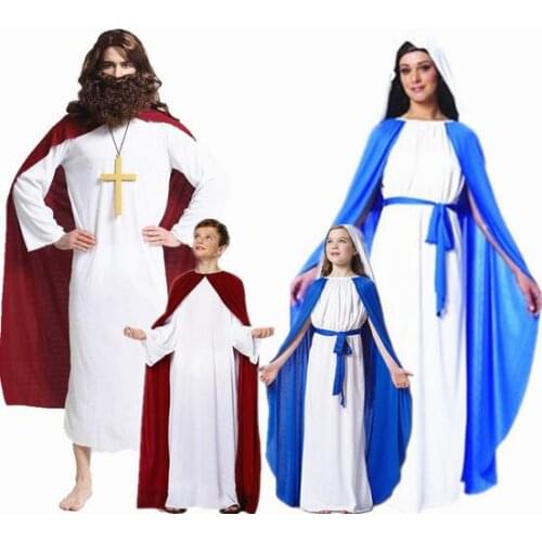 2017 Halloween Cosplay Costume Children Adults Roman Greek Costume Jesus and Virgin Mary costume Arabia clothing Family clothes