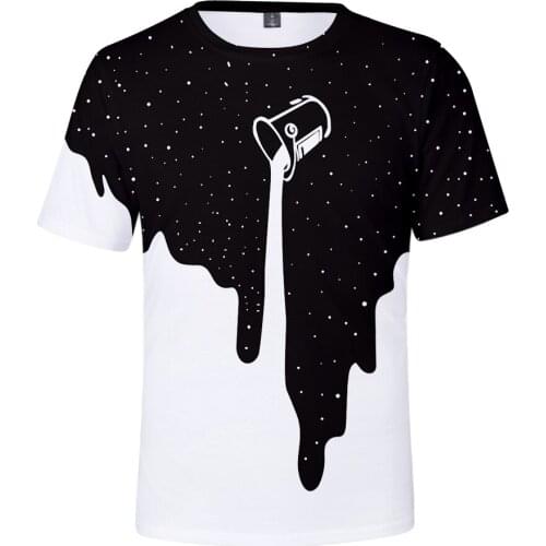 Milk Space Galaxy 3D Printed T-Shirt Sweatshirt Short-Sleeve Streetwear T Shirt White paint Fashion Funny Tshirt Tops Clothes