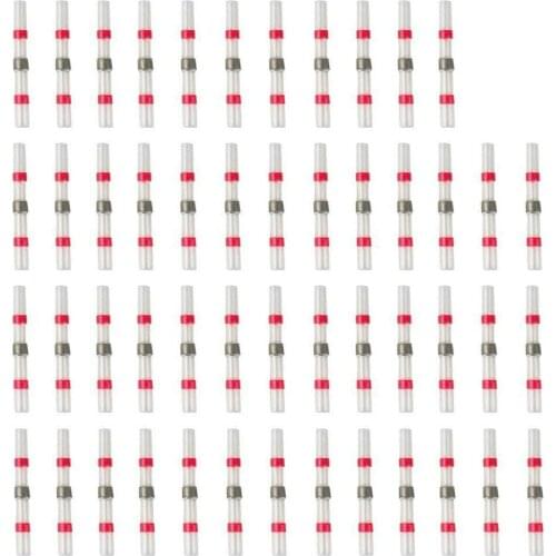 50 Pcs Welding Sealing Wire Connectors Heat Shrinkable Welding Butt Connectors Automotive Marine Insulation