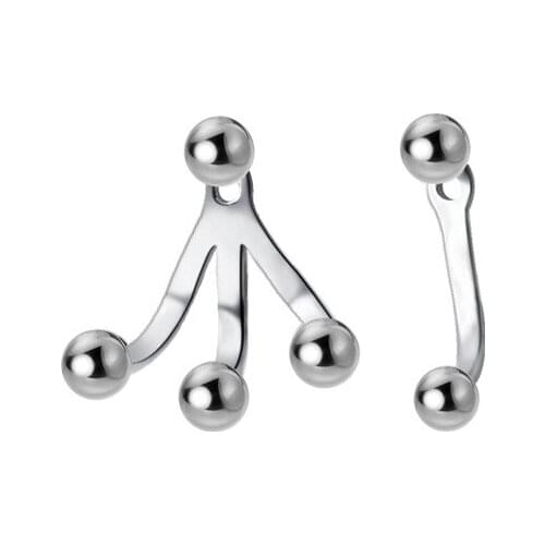 Asymmetry Earrings Authentic Real 100% 925 Sterling Silver fine Jewelry Lucky Polished Round Beads EAR Earrings Jackets GTLE2552