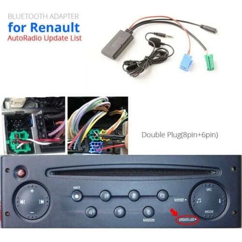 Car Bluetooth 5.0 Stereo Audio AUX Input Cable MINI Plug For Renault 2005-11 Cable Adapter Car Accessories