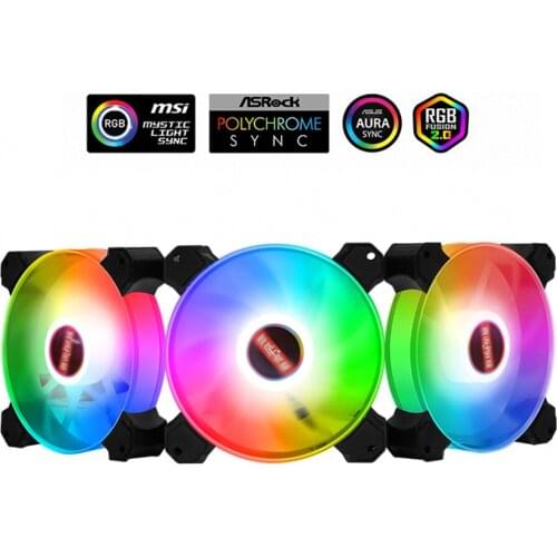 120mm PC Case Fan Addressable RGB ARGB Silent Cooling Fan with 2 Hydraulic Bearings for Desktop PC Computer
