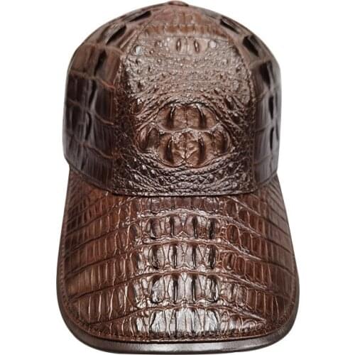 Authentic Genuine Alligator Scales Skin Men Leisure Adjustable Baseball Cap Real Crocodile Leather Male Large Size Snapback Hat