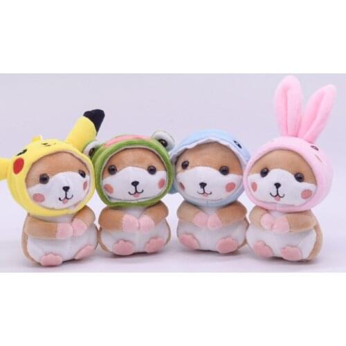 12Pcs/Lot 10CM Transformed HamSofter Frog Random Combination Mini Cute Soft Plush Keychain for Bag Key Pendant