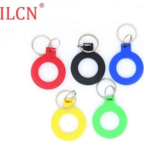 125khz ID Keyfob EM4100 TK4100 Key Ring RFID Band Read Only Token Tag Access Control Card Circular Red Black Blue Yellow Green 1