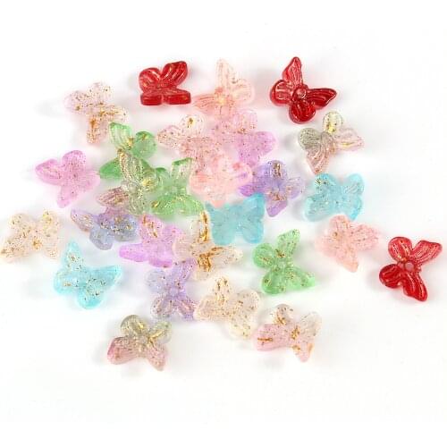 10x11mm Multiple Colors Lampwork Beads Butterfly Shape Glass Beads for DIY Bracelet Jewelry Making Accessories 20pcs/lot