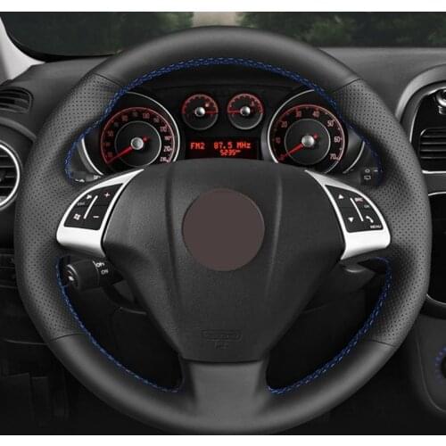 DIY Black Hige Soft Artificial Leather Steering Wheel Cover for Opel Combo Fiat Bravo Grande Punto Linea Qubo Doblo Punto