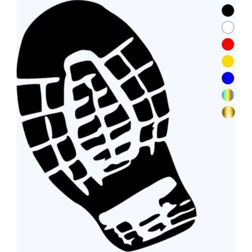 CK3267# Boot Footprint reflective funny car sticker vinyl decal waterproof car auto stickers silver/ black for bumper