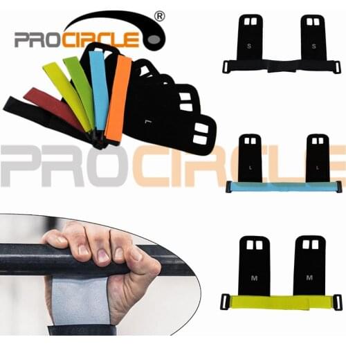 ProCircle Wrist Support Grips Leather Palm Protectors Hand Guards Weight Lifting Barbell Fitness Grips GYM Glove Pull up Lift