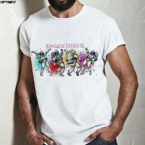Space Disco Printed T Shirts For men Short Sleeve Casual Funny astronautc Graphics Tshirt male Oversized Fashion Clothes T-shirt