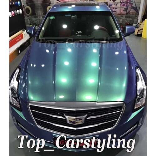 Gloss Peacock Green Color flow Vinyl Car wrap styling shift covering Foil Film With Air bubble Free PROTWRAPS 1.52x20m 5x67ft