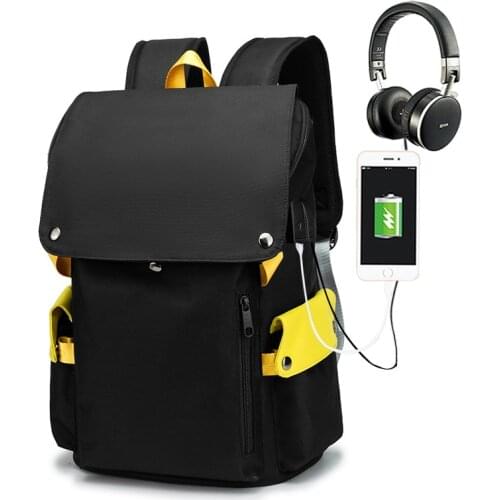 Korean Student Anti Theft Backpack Shoulder Schoolbag External Rechargeable Mens Bag 15.6 Inch Computer Bag Oxford Backpack